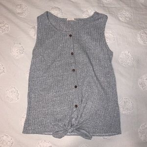 Grey tie up tank top